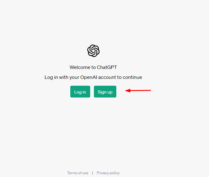 Click on ChatGPT Signup Button